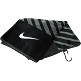 Nike Face/Club Jacquard Golf Towel, Black/White/Dark Grey