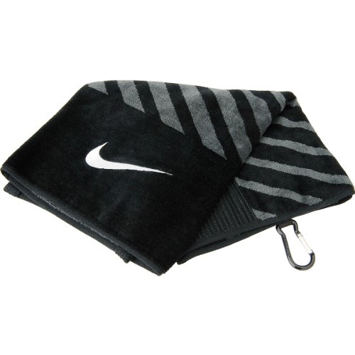 Nike Face/Club Jacquard Golf Towel, Black/White/Dark Grey