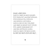  Danke lieber Papa - Kunstdruck auf wunderbarem Hahnemühle Papier DIN A4 -ohne Rahmen- schwarz-weißes Bild Poster zur Deko Wohnung als Geschenk Mitbringsel zum Vatertag Geburtstag etc.