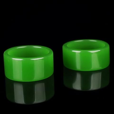 Natural Green Hetian Jade Ring Jadeite Amulet Fashion Charm Jewelry Hand Carved Crafts Gifts Cover