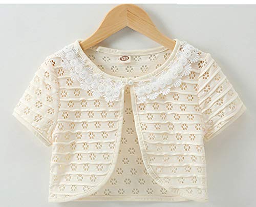 Kids Girls Lace Bolero Shrugs Short Sleeve Knit Cardigan Sweater Lightweight Dress Cover Up2