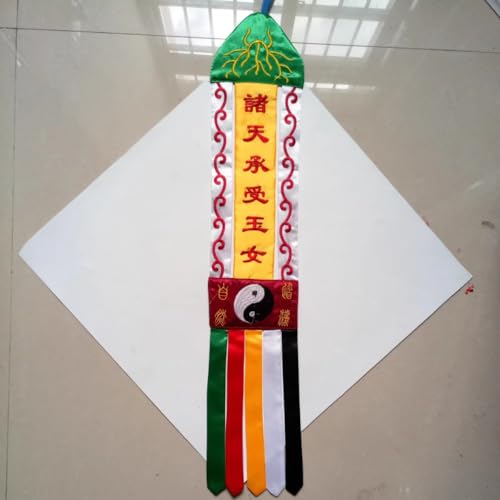 Drapeaux taoïstes de 72 cm broderie pour remplacer les tentures imprimées fades