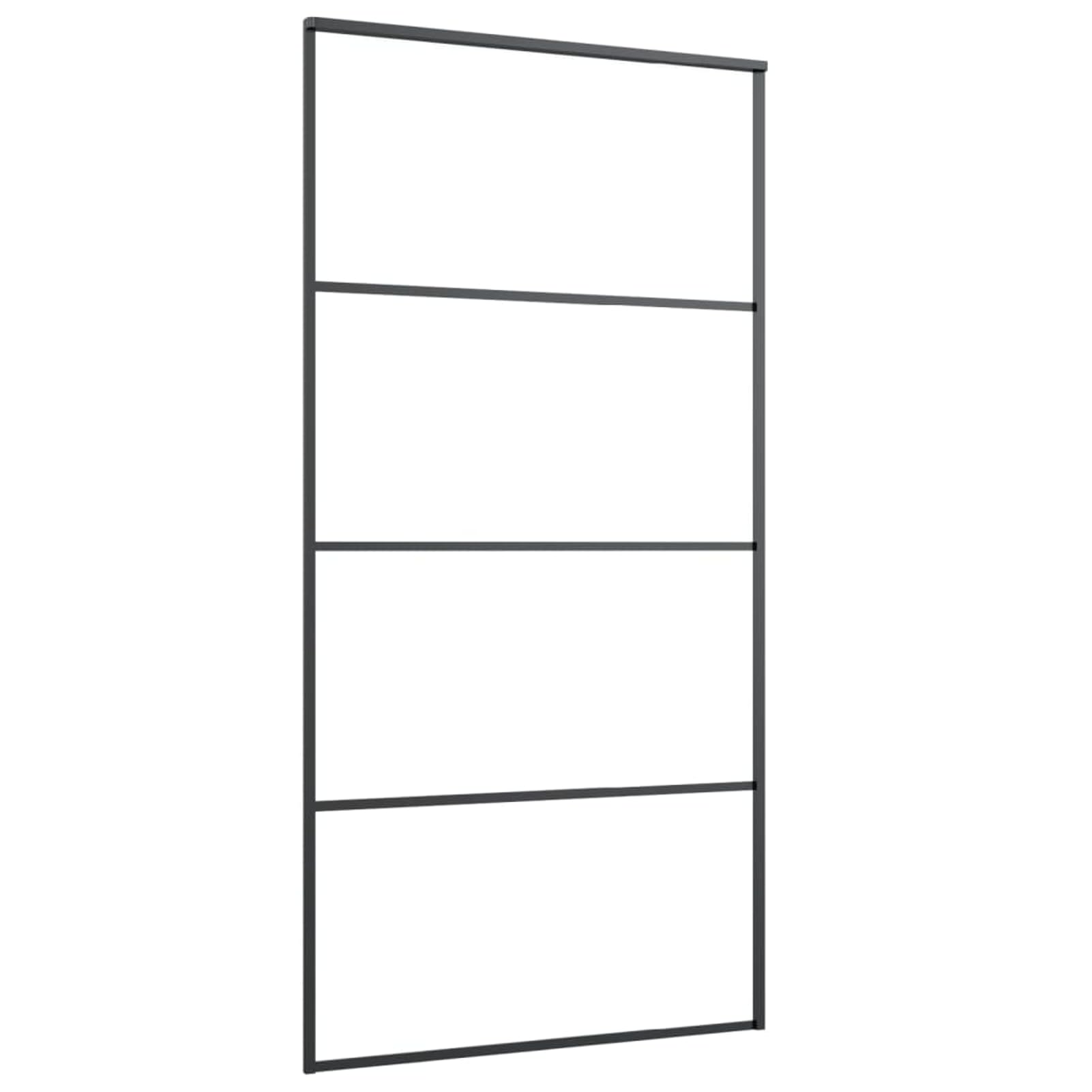 Homgoday Puerta corredera con ferretería 102,5 x 205 cm vidrio ESG aluminio, muebles para casa, interior, exterior, salón dormitorio b
