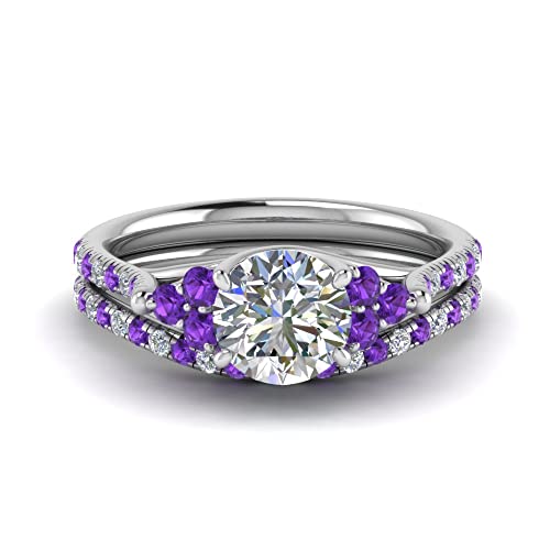 Alliance de mariage en argent sterling 925 petite cathédrale et coupe ronde raffinée