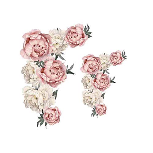 Dinglong DIY Pivoine Rose Fleurs Sticker Mural Art Nursery Stickers Enfants Chambre Home Décor Cadeau Cover