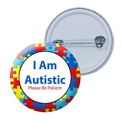 Autistic badge, Autism Awareness Button Pin Badge (Design 1, 38mm)