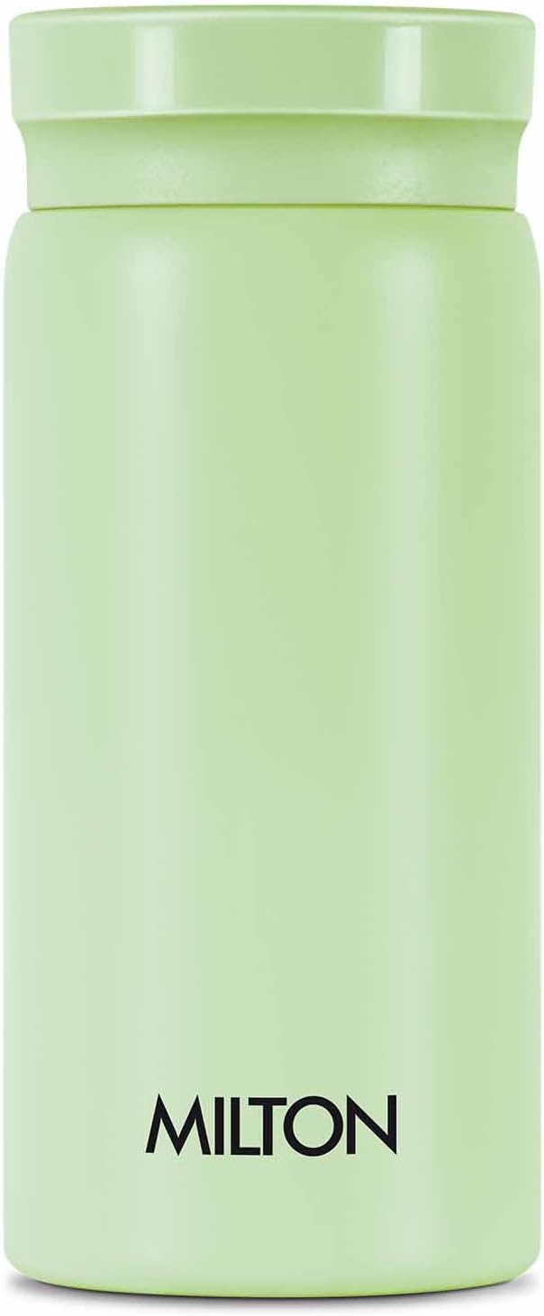 Milton Minimate 200 Thermosteel Insulated Water Bottle, 190 ml, Ivory | Hot and Cold | Leak Proof | Office Bottle | Sports | Home | Kitchen | Travel | Easy to Carry | Rust Proof