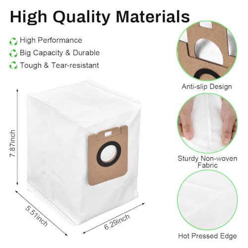 Image of HASTHIP 4Pcs Dustbins Replacement for Dreame D10s Plus Vacuum Cleaner Dust Bags Vacuuming Reuseable Dust Collection Bags for Hair, Dirt, and Debris.