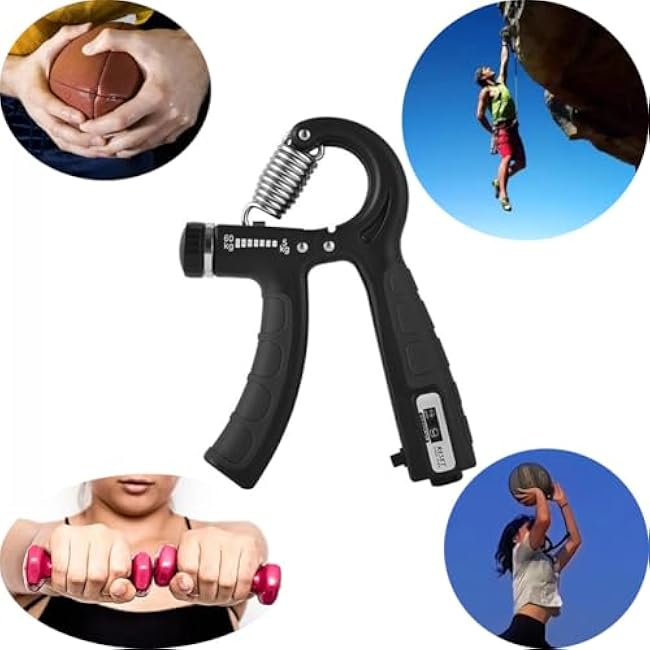 Grip Strength Trainer, Hand Grip Exerciser Strengthener with Adjustable Resistance 11-132 Lbs (5-60kg), Forearm Strengthener, Hand Exerciser for Muscle Building and Injury Recover