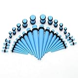 Tipo de Metales: acrílico Arete 20 Colores Nueva 36pcs / Set del oído Paquete Lote Taper Plug Estiramiento Kits túnel del oído medidores Camilla Cuerpo del ampliador joyería Piercing (Color : 3)