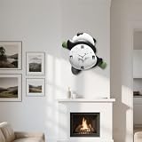 AORCUSHI Relojes de pared grandes y modernos de metal decorativos (XiongMao)