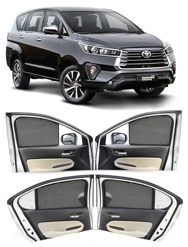 Image of Autofact Car Sunshades for Toyota Innova Crysta (2016 to 2024), UV Protection, Useful Car Accessories, Custom fit Sun Shades for Side Windows, Set of 6