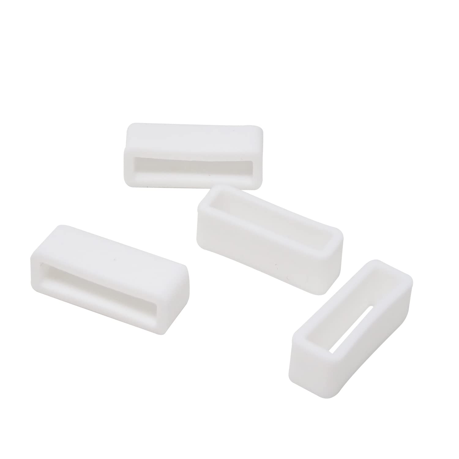 Honbay 4PCS 18mm Rubber Replacement Watch Band Strap Loops (White)