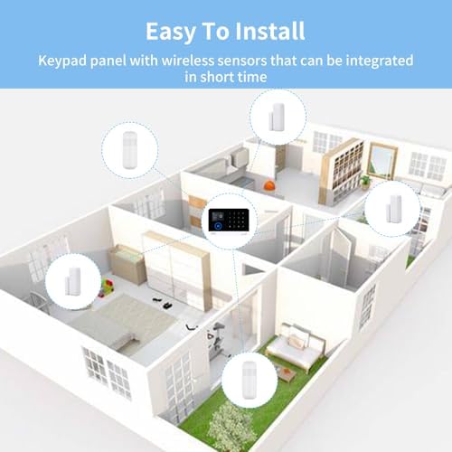 Burglar Alarm System for Home, DIY 4G WiFi Wireless Security Alarm Kit with GSM and Free APP
