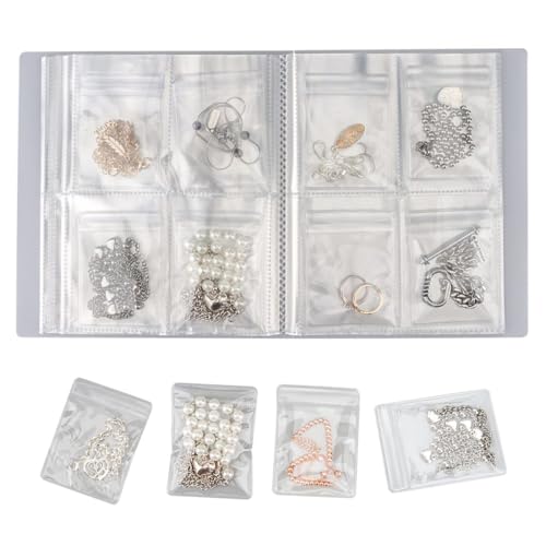 JYNVO Joyero de Viaje, Organizador para Joyas con 160 Compartimentos, Estuche de Joyas Anti-Oxidación y Antipolvo Transparente, Fácil de Acceder para Pendientes Anillos Collares Pulseras