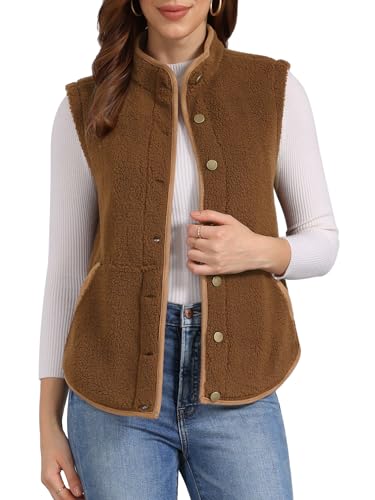 Veste polaire sans manches chaude femme à poches pour superposition