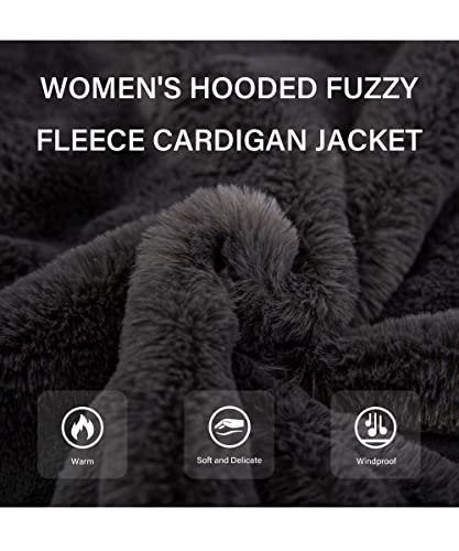 Bellivera Women Faux Fur Jacket With 2 Side-Seam Pockets, The Coat With Hood And Bottom Ribbing 1712014A Gray M #TOP7