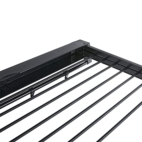 Delysia King Clothes Laundry Drying Rack，Collapsible Wall Mounted Hanger|7 Drying Rods (Black) #TOP5