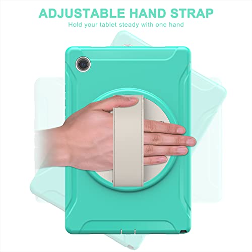 Coque Samsung Tab A8 robuste verte avec finitions premium et béquille rotative - 6
