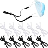 12 Piezas Correas de Orejas Ajustables Cordón de Extensión de Bucle de Oídos Antideslizantes Correa de Ganchos de Orejas para Enfermera Trabajadores a Aliviar el Oído (Negro)