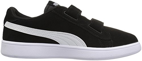 Image of PUMA Girls' Smash V2 Hook and Loop Sneaker, Elderberry-Indigo-Silver-White, 2 M US Little Kid