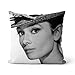 Oreiller Audrey Hepburn 50x50cm Oscar Awards Audrey Hepburn Housse de Coussin décoratif pour canapé, Chambre, décoration de Salon