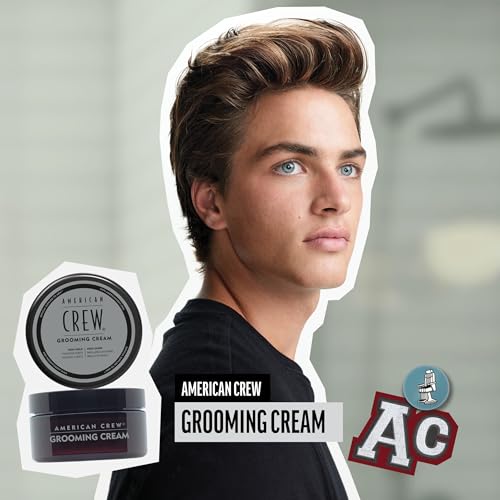 American Crew Men's Grooming Cream, Like Hair Gel with High Hold & High Shine, 3 oz