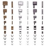 Zerodeko Juego de Accesorios para Reparar Ropa Cabezal de Cremallera 24 Piezas (tamaños) Pasador de Inserción para Prendas Costura y Reparación de Cremalleras