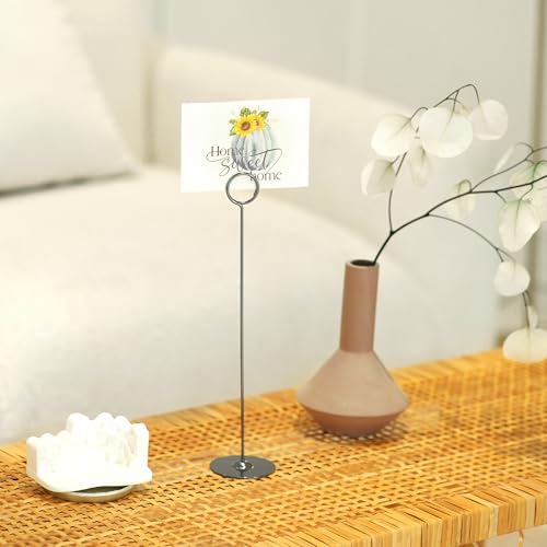ERYTLLY 36 Pack 12 Inch Steel Place Card & Table Number Holders, Black,Table Card Stands for Weddings, Birthdays, Photos, Food Signs, Memo Notes and Restaurant Table Decor by ERYTLLY - Used condition - Image 6