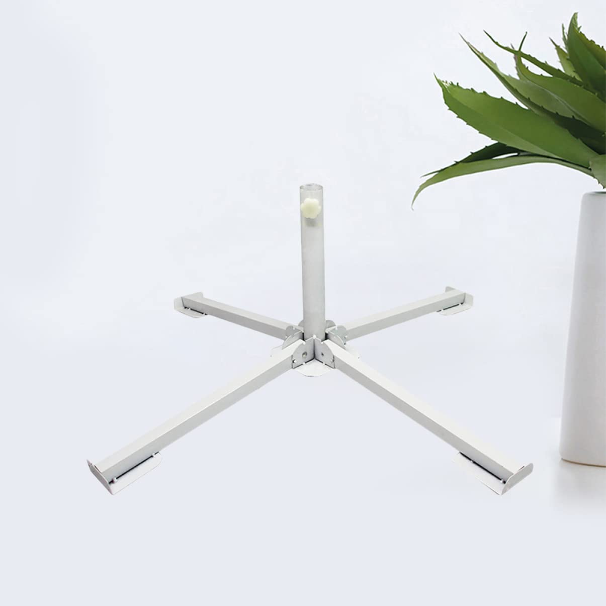 Sosoport Base Portaombrelli Pieghevole in Ferro Resistente per Ombrelloni da Spiaggia e Giardino, Ancoraggio Portatile Vite Regolabile per Aste 2-3,2 Cm, per Esterno e Spiaggia