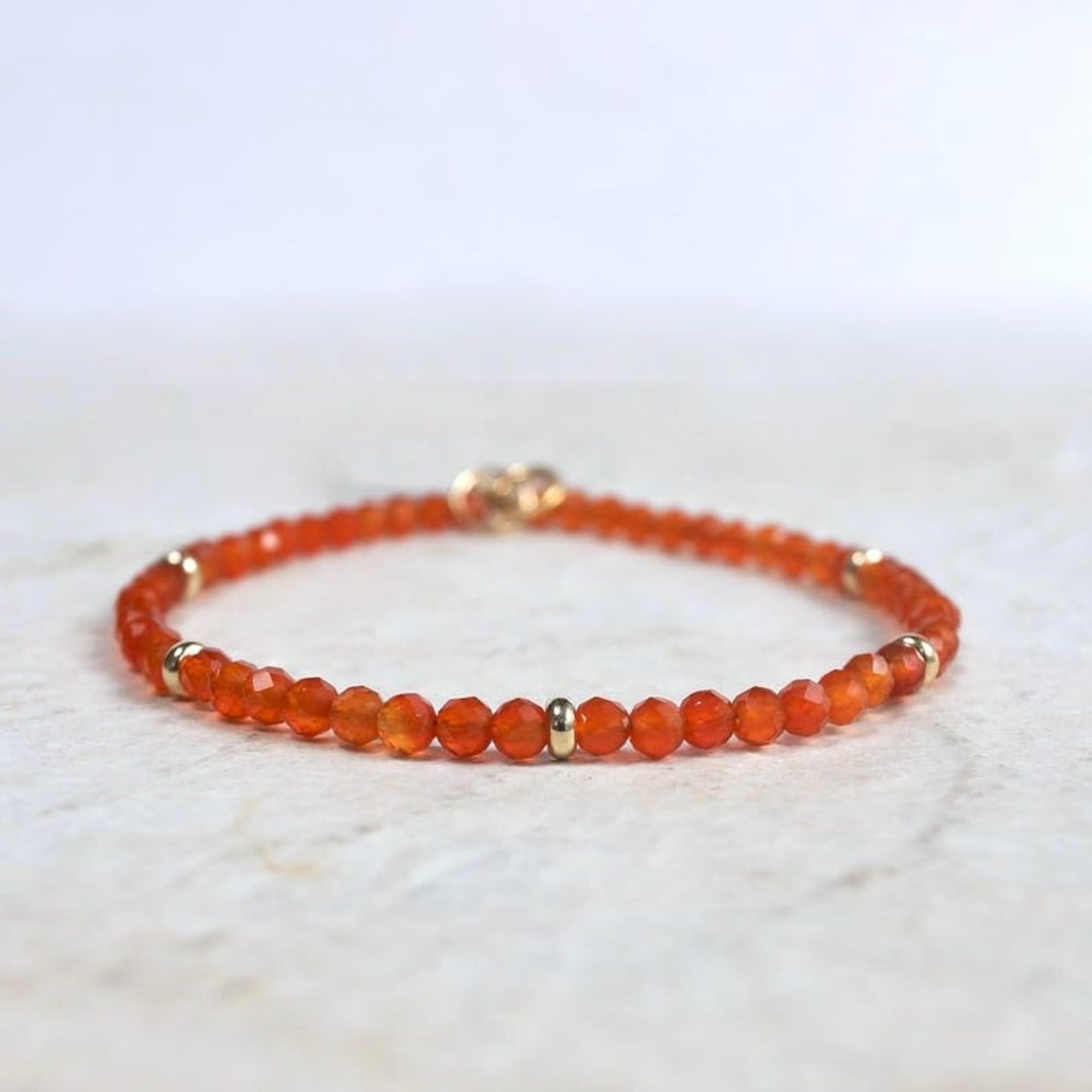 3.5mm Carnelian Bracelet for Men & Women, Adjustable