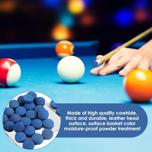 58PCS Snooker Cue Trim Kit, 10mm/9mm Leather Cue Tips, 2PCS Pool Cue Tip Sander, 4PCS Cue Tip Trimmer, Rubber Snooker Tips, 2PCS Cue Tip Ferrules Replacement Billiard Cue Repair Tool with Storage Box - Image 6