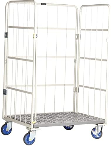 Horison Industries Heavy Duty Stackable Wire Mesh Containers - Steel-Sided Roll Cage - 500kg UDL - Nylon Castors with Brakes - Painted and Powder-Coated Finishes - Nested Design - 1700x1100x800mm