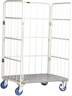 Horison Industries Heavy Duty Stackable Wire Mesh Containers - Steel-Sided Roll Cage - 500kg UDL - Nylon Castors with Brakes - Painted and Powder-Coated Finishes - Nested Design - 1700x1100x800mm