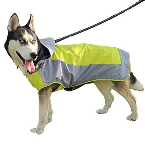 ENDBAG impermeabile cane Impermeabile per cani con fascia elastica Impermeabile per cani di grossa taglia Impermeabile per cani con cappuccio Foro per rimorchio(Color:2,Size:No. 8)