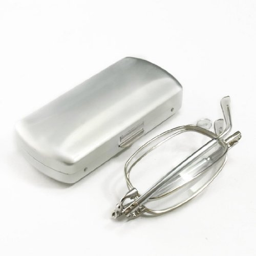 Jambo Slim Folding Foldable Reading Glasses +1.00 Spectacles Reader Eyewear Travel Pocket Hard Case