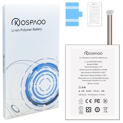 KOSPAOO for Sony PlayStation Vita PCH-2000 �o�b�e���[���� ��e��3200mAh 3.7V ����44.8% SP86R�d�r PSE�F�� �Ή�PlayStation Vita Slim/PCH-2000�d�r �݊��C��