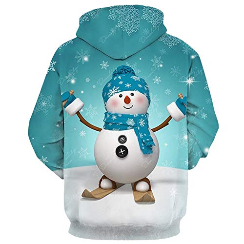 Carprinass Adult Cartoon Hoodies Christmas Sweatshirt With Pocket Shirt Blue S #TOP1