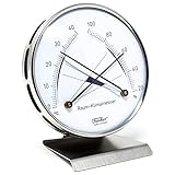 Edel - Die Wohnraum-Klimastation ist mit einem Gehäuse aus Edelstahl und Edelstahl-Sockel ein echter Hingucker und optimal geeignet für Messung im Raum. Das Polymeter hat einen 100mm Durchmesser