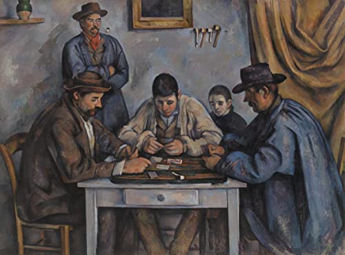 Impression d'affiches Cézanne Les Joueurs de Cartes en toile décoration murale de 60x90cm