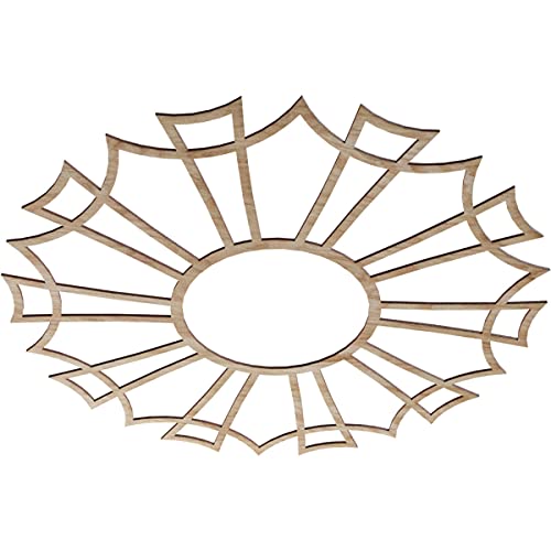 Image of Ekena Millwork 40 inchOD x 14 1 /8 inchID x 3 /8 inchT Augustus Wood Fretwork Pierced Ceiling Medallion, Red Oak