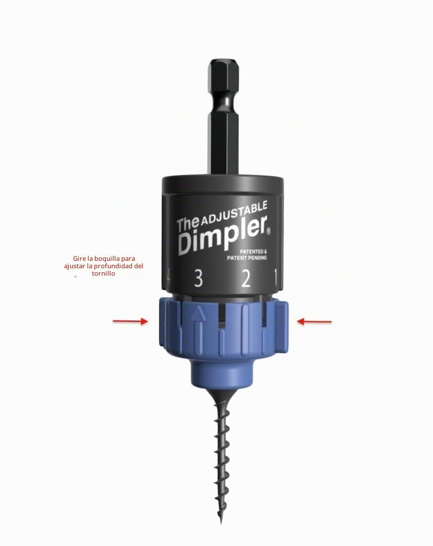 Broca ajustable DIMPLER ® para paneles de yeso: perfecta para convertir taladros eléctricos y de impacto en una pistola de tornillo para paneles de yeso y cubierta sujeta el tornillo con un potente