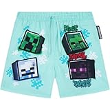 Get Trend Minecraft Bañador Niño 7-14 Años, Pantalon Corto de Baño con UPF 50+, Forro de Malla, Bolsillos y Cintura Ajustable (7-8 Años, Multi Minecraft)