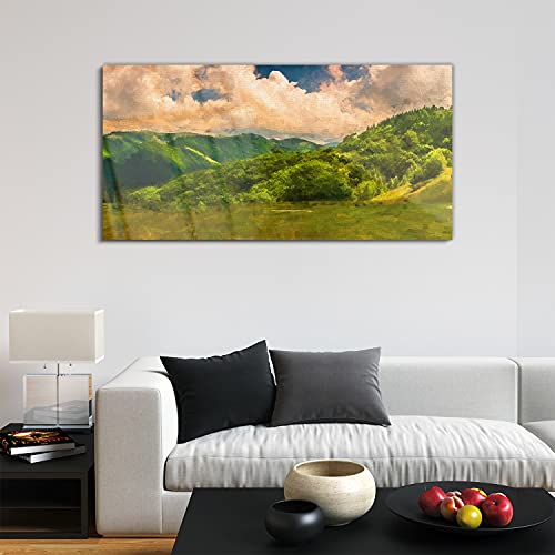 Photo art acryl montagnes pour créer un havre de paix dans votre chambre
