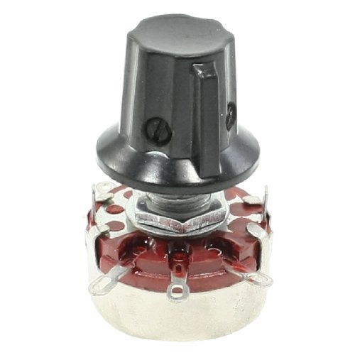 Uxcell Wth118 Single Turn Rotary Taper Carbon Potentiometer Pots With Knob, 470K Ohm, 2W #TOP25