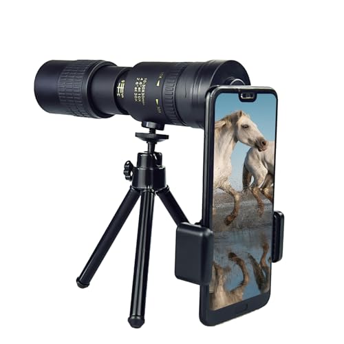 10-30x30 Compact Zoom Monocular with Phone Clamp and Tripod - High-Resolution Extendable Outdoor Telescope