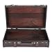 Tiiyee Wooden Decorative Suitcases, Antique Vintage Luggage Box Wood Chest Décor Storage Trunks Pirate Treasure Keepsake Box Photo Prop Crates with Brass Latch Hinged Lids for Gifts Travel Display