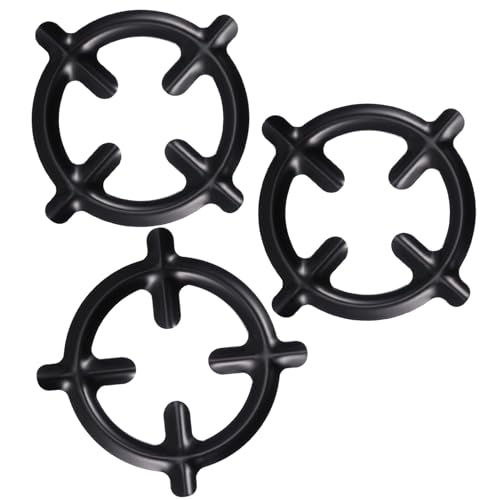 BESPORTBLE 3 pièces Support de Cuisinière à Gaz Fer Lot de Réducteurs Anneaux pour Plaque de Cuisson Antidérapant et Accessoires Pratiques pour Organiser et Stabiliser Vos Casseroles et