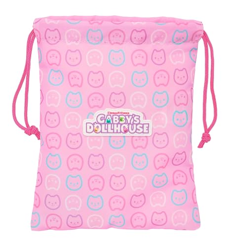 GABBY’S DOLLHOUSE PARTY Lunch Bag, Tasche für Snacks, Qualität und maximale Widerstandsfähigkeit, für Mahlzeiten, Erholung, 20 x 25 cm, Hellrosa, hellrosa, Estándar, Casual