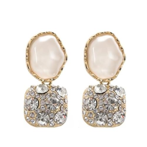 Women's Square Ear Clips Clip On Earrings Rhinestone Earrings Non Pierced Earrings for Brides Bridesmaids Prom and Wedding, Alloy Steel, No Gemstone